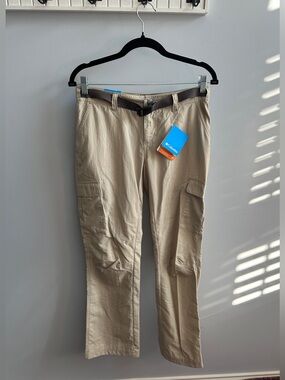 Columbia Women’s Tan Cargo Trousers with Built-In Belt